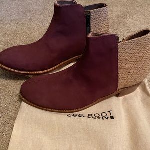 The Root Collective Whitney Boot size 9 custom handmade NEW wine with gold
